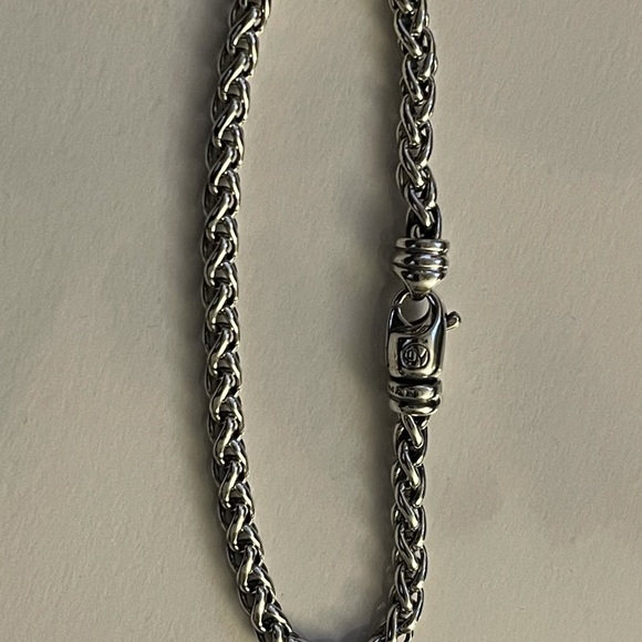 David Yurman 4mm Wheat Chain Men’s Bracelet, Sterling Silver 8” - Picture 2 of 4